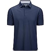 MAGCOMSEN Men's Polo Shirts Short Sleeve Cotton Pique 3 Button Classic Fit Casual T-Shirt Performance Golf Shirts