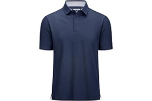 MAGCOMSEN Men's Polo Shirts Short Sleeve Cotton Pique 3 Button Classic Fit Casual T-Shirt Performance Golf Shirts