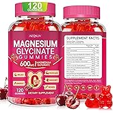 Magnesium Glycinate Gummies 600mg for Women and Men, High Absorption Magnesium Glycinate with Vitamin D, B6, and CoQ10 for Calm Support & Sleep, Sugar Free, Vegan, 120 Count