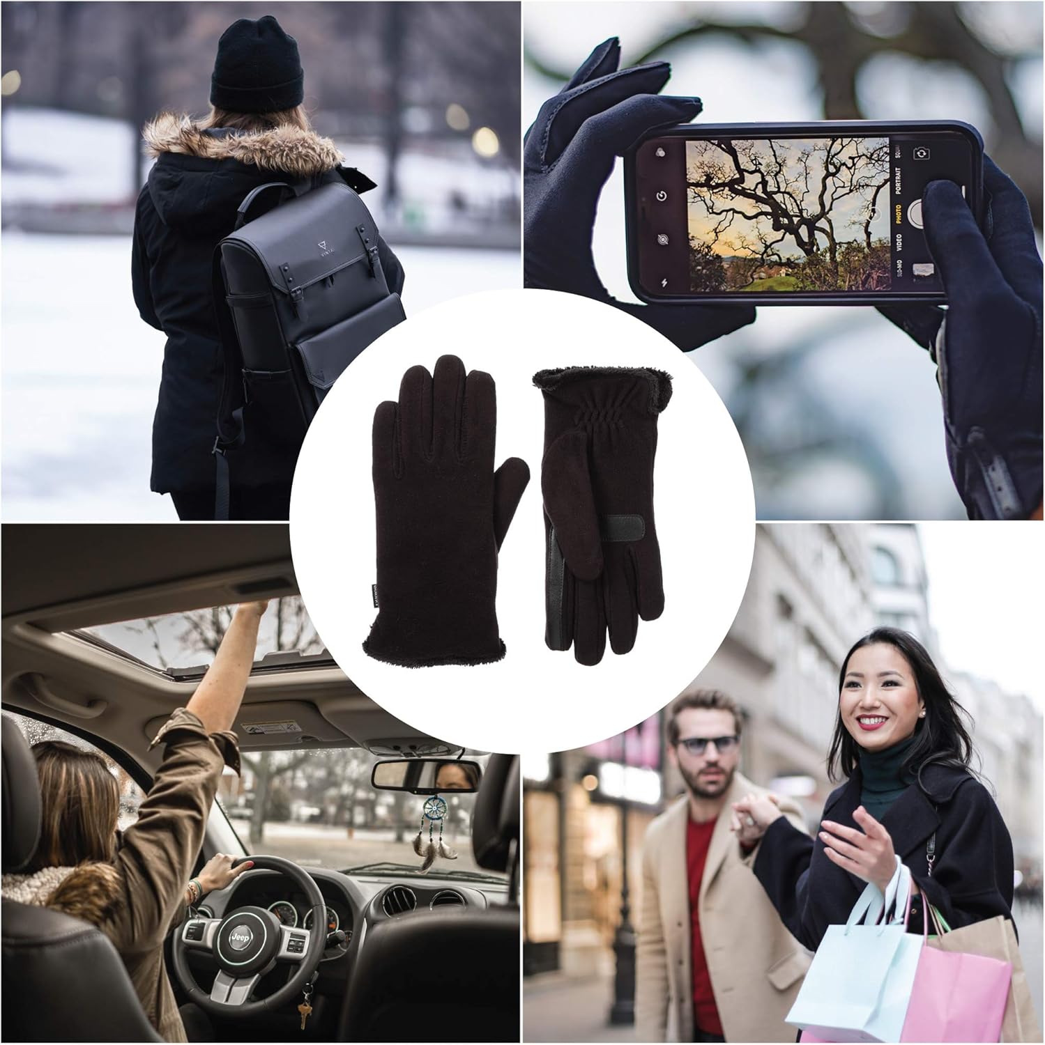 isotoner Women's Stretch Fleece Touchscreen Texting Cold Weather Gloves with Warm, Soft Lining, smartDRI Black, One Size at  Women’s Clothing store