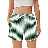 Ekouaer Womens Pajama Shorts Soft Comfy Ruffle Sleep Shorts 2026 Summer Casual Elastic Waist Pj Short with Pockets