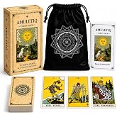 AMULETIQ Tarot Cards Deck, 78 Rider Waite Style Tarot Cards with Guide Book | 78-Card Rider Waite Style Tarot Deck with Premium Linen Finish and Guide Book