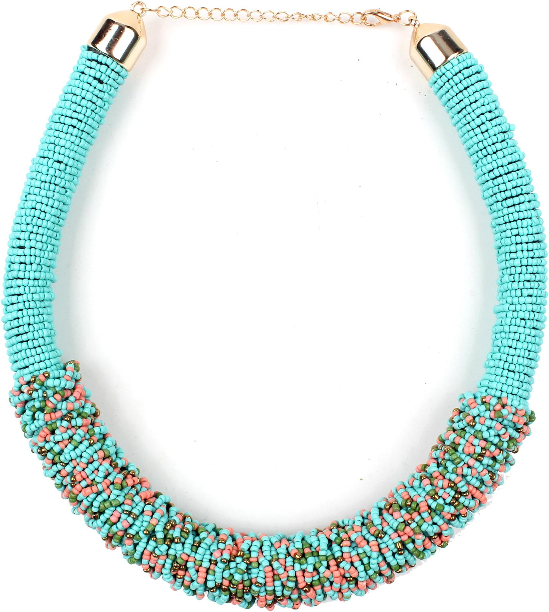 Bohemian Choker Handmade Millet Bead Woven Women Short Necklace Small Beads Collar Necklaces Fashion Ethnic Jewelry 22 Colors
