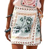 Womens Floral Wrap Skirt Summer Beach Mini Skort Tie Side High Waist A Line Boho Cover Up Skirts 2026 Vacation Outfits