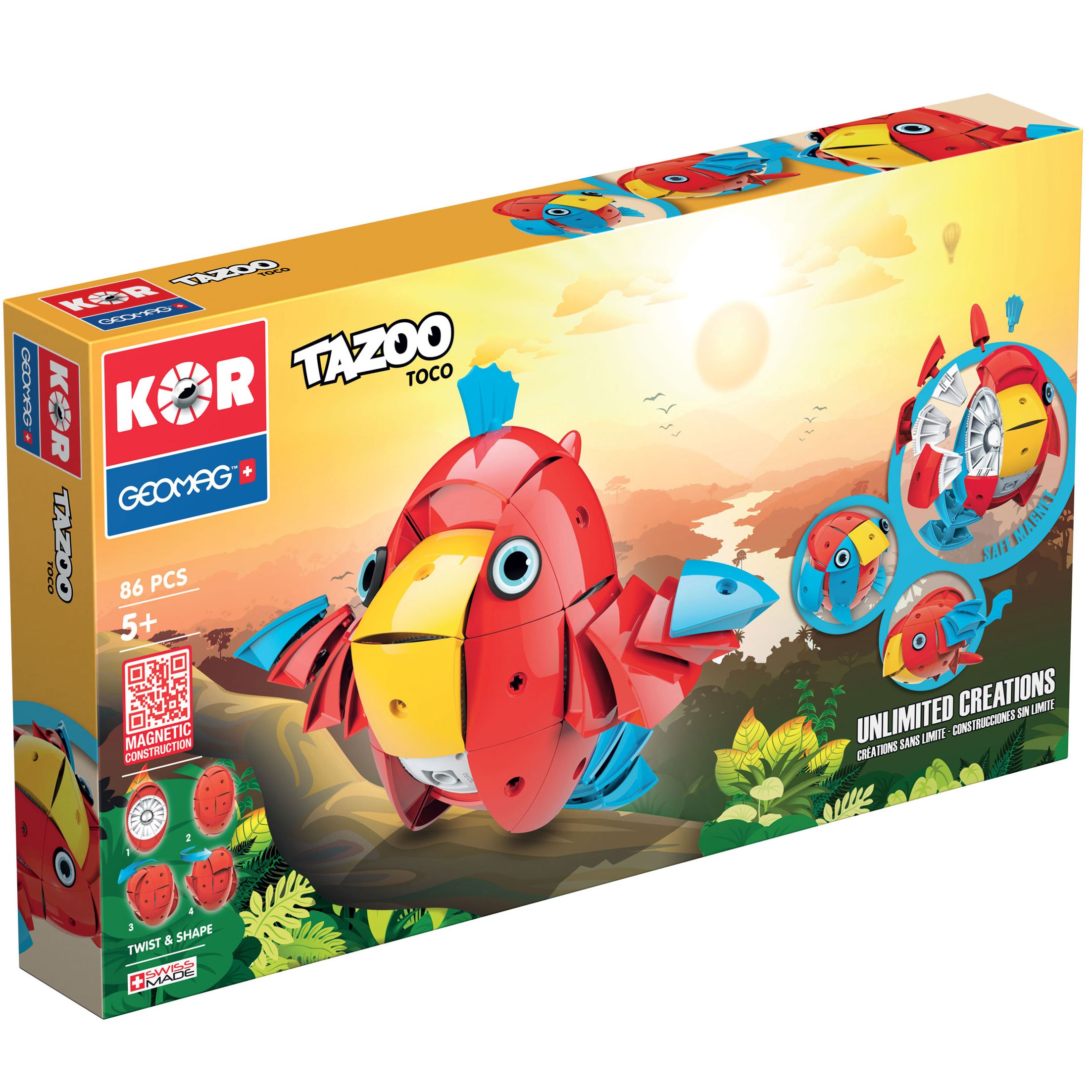 Geomag- KOR Tazoo Toco, 86 Pieces, 604