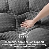 EHEYCIGA Memory Foam Mattress Topper Double Bed 135x190x3cm Dark Grey view 3