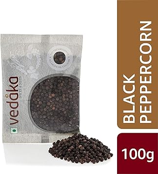 Amazon Brand-Vedaka Black Peppercorn (Kali Mirch), 100g