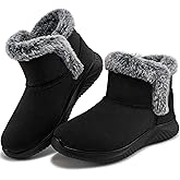 Zorfe Winter Snow Boots for Women: Suede Fuzzy Ankle Boooties Anti-Slip Warm Comfortable Water Resistant Outdoor Shoes
