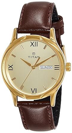 Titan Karishma Analog Champagne Dial Men's Watch -NK1580YL05