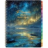 2027 Planner Weekly and Monthly - Planner 2027, JAN 2027 - DEC 2027, 9" x 11", 2027 Calendar Planner with Colorful Tabs, To-do Notes, Twin-wire Binding, Premium Paper, Back Pocket - Auroral Meteor (Perfect for School or Office)