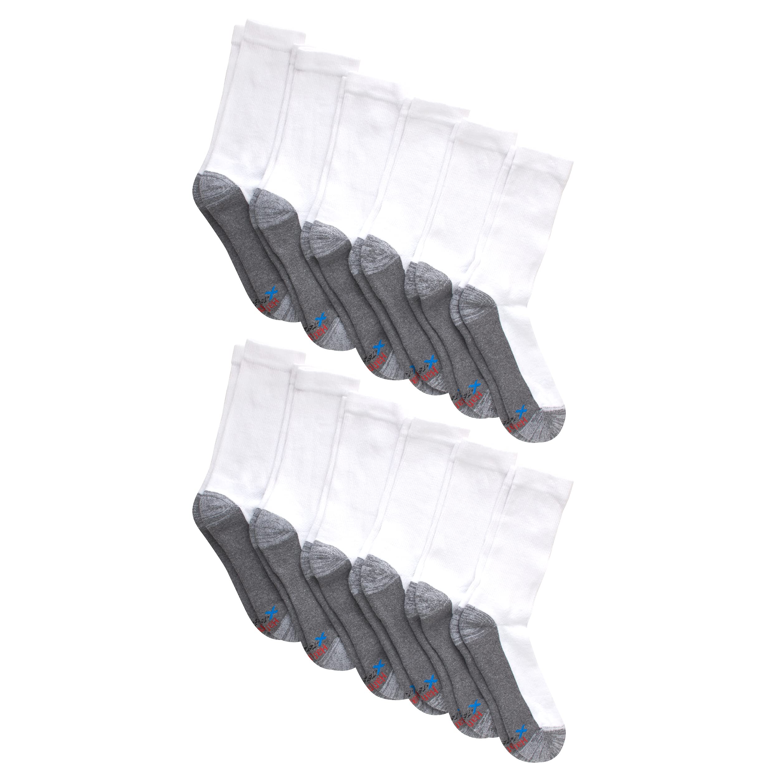 Hanes Men's Hanes Men's Socks, X-temp Cushioned Crew Socks, 12-pack