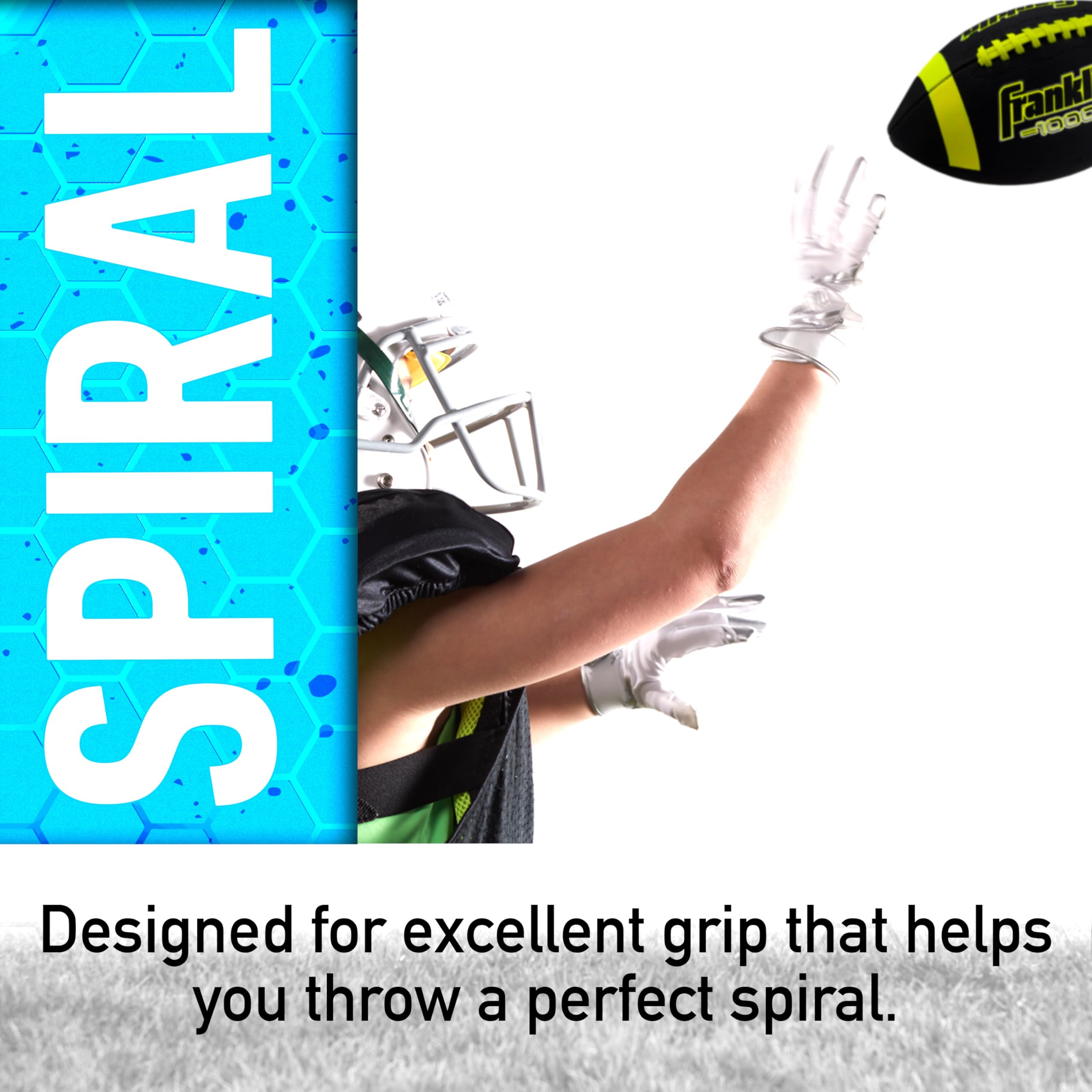 Franklin Sports Youth + Adult Footballs - Extra Grip 1000 Official Size, Junior + Pee Wee Kids - 1 + 12 Packs