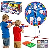 Spider Upgraded 2-in-1 Shooting Games Toys: Rotating Target, 2 Air Blasters & 24 Foam Balls, Bean Bag Toss Game for Kids, Indoor Outdoor Yard Party Games for Boys Girls 4 5 6 7 8 9 10+ Year Old Gift