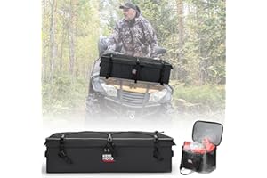 KEMIMOTO ATV Gear Bag for Front Rear Rack, ATV Storage Bags Water-Resistant Adjustable Divider Board Additional Cooler, Rack 