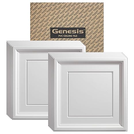 Genesis 2ft X 2ft White Icon Coffer Ceiling Tiles Easy Drop In