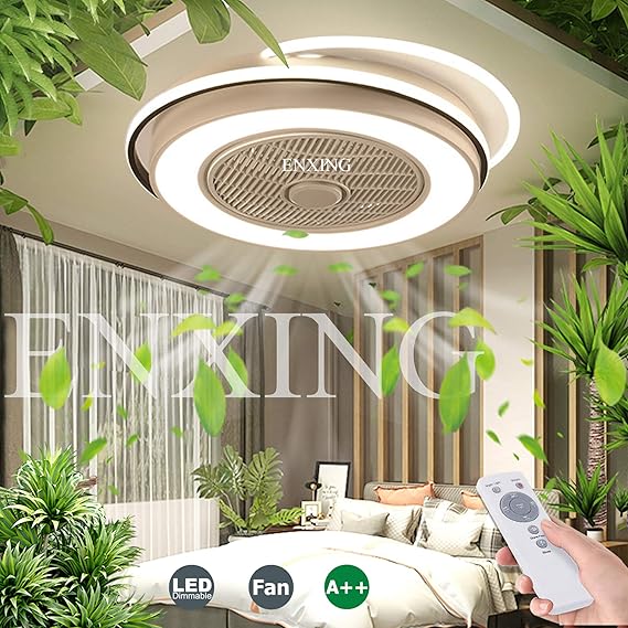 LED Deckenventilator Unsichtbares Fan Licht Einstellbar Modern Fan