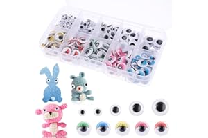 ASTER Stick on Eyes for Crafts, 700Pcs Assorted Size 4-12mm Self-Adhesive Googly Eyes Wiggle Eyes Craft Eyes, Doll Eyes Making Accessories Sticky Eyes for Crafting (4/5/6/7/8/10/12 mm)