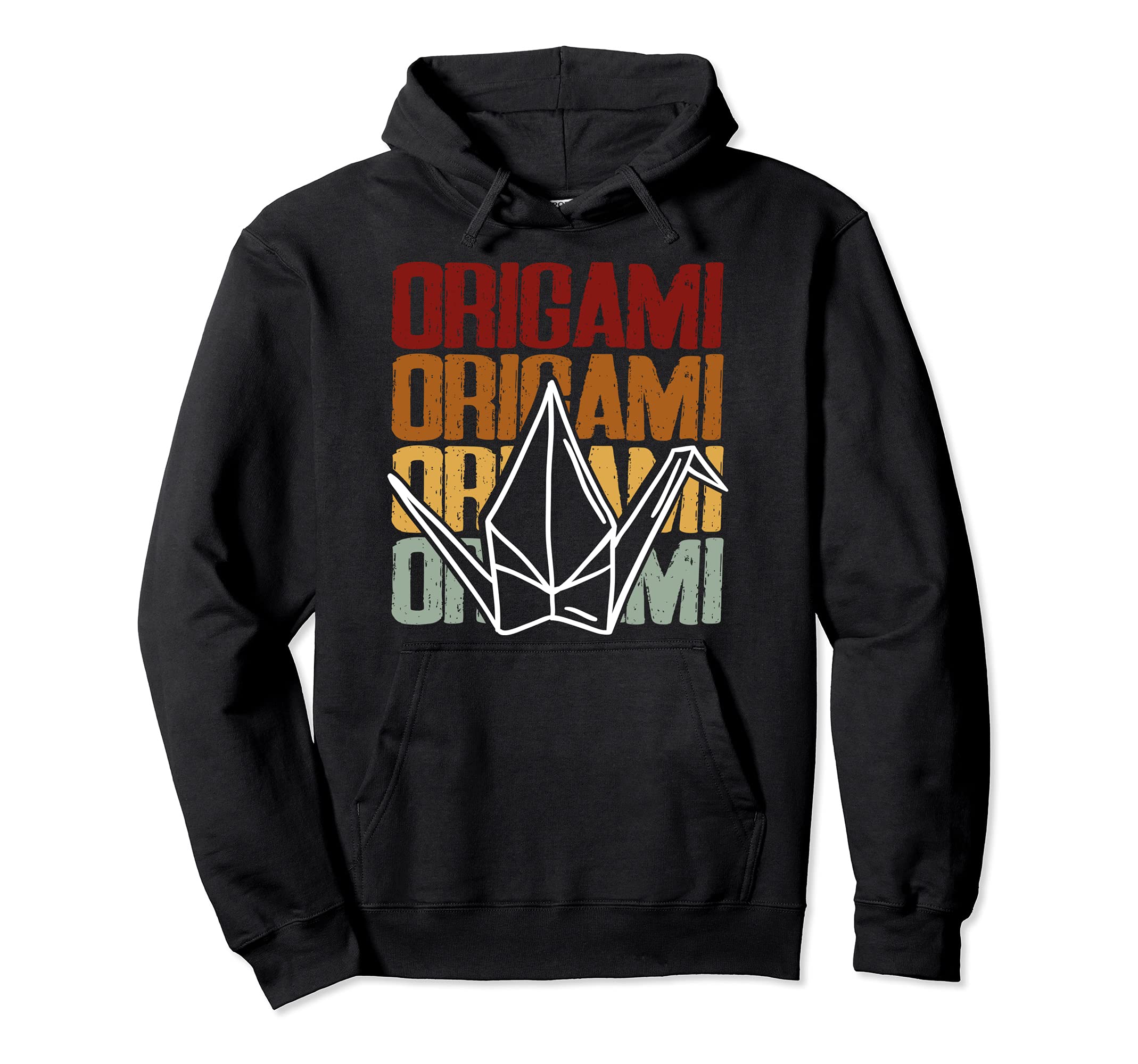 Retro Paper Crane Japanese Culture Paper Folding Origami Pullover Hoodie