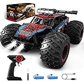 Tecnock RC Truck Remote Control Car for Kids Ages 6-8 8-12, 1/20 Scale Off Road 2WD RC Cars with LED Lights and 50 Min Run Time, 2.4GHz All Terrain Toys Vehicle, Gifts for Boys Girls