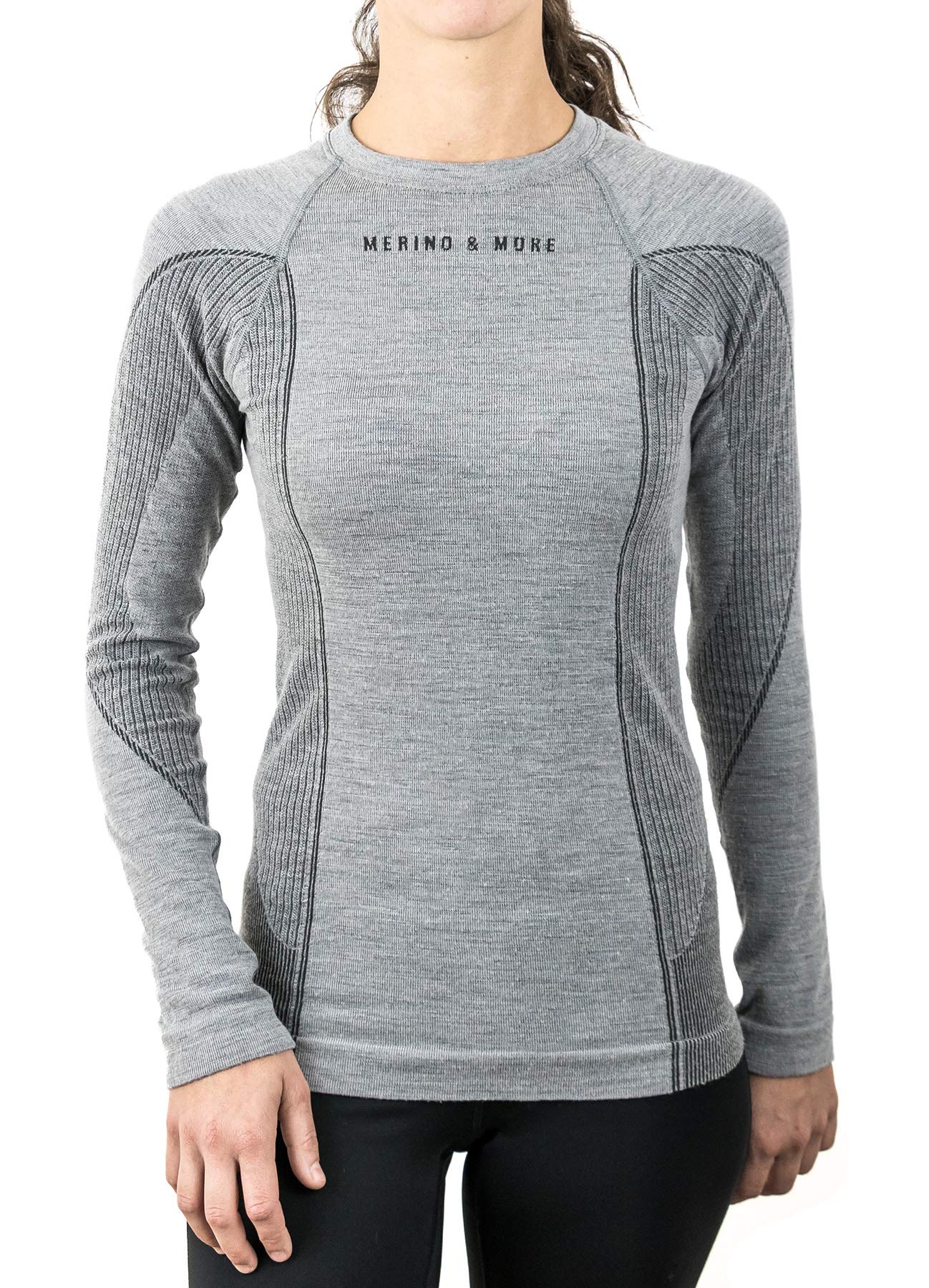 Merino & More Women's Long-Sleeved Ski Base Layer Wool - L