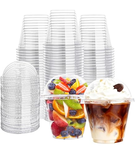 400 Pcs Disposable Dessert Cups With Lids & Spoons - 9 Oz Clear Plastic Parfait Containers
