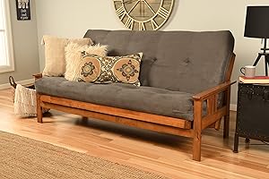 Kodiak Furniture Monterey Full Futon with Suede Fabric Mattress in Barbados/Gray