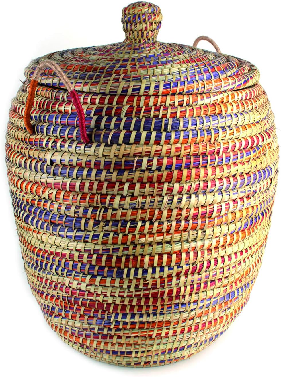 LAUNDRY BASKET "MEDITERRAN" WITH LID 50CM x 60CM HAND MADE FAIR