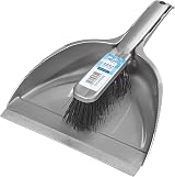Elliott Dustpan and Brush Set Durable Plastic Pan Rubber Lip Silver view 5