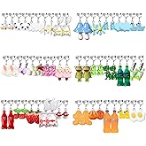 EIELO 30 Pairs Clip On Weird Funny Earrings for Women Cute Aesthetic Non Pierced Dangle Drop Earrings Set