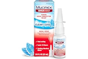 Mucinex Sinus-Max Nasal Spray Decongestant, 12 Hour Over-The-Counter Medication Nose Spray for Sinus Relief, Nasal Decongestants for Adults & Sinus Congestion, Cooling Menthol, 0.75 Fl Oz