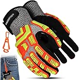 HOLDZERO Mechanic Gloves with Impact Resistant TPR Glove Cut Resistant A3 Sanding Nitrile Coated Reinforcement Touchscreen Grip Heavy Duty Gloves For Man, X-Large