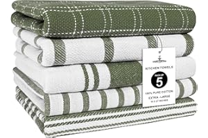 Trade Fountain Kitchen Towels - Pack of 5 Dish Towels for Kitchen Accessories - 19 x 27 INCHES Extra Large Highly Absorbent D