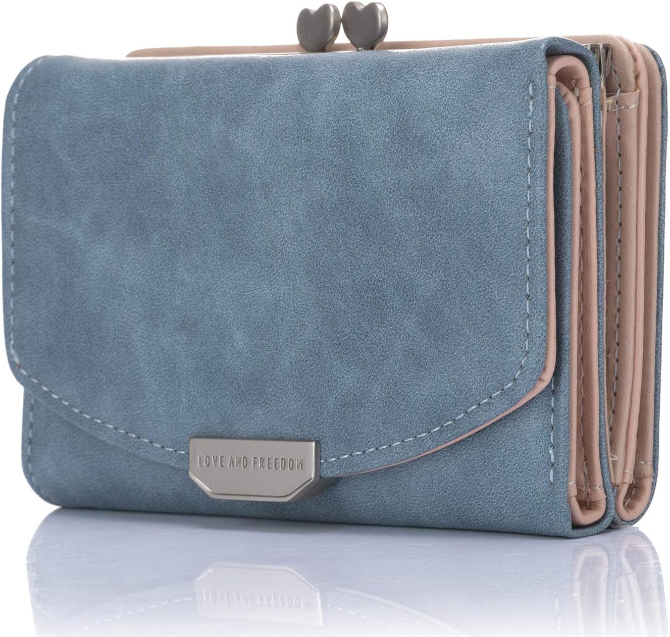 Womens Leather Wallet RFID Blocking Credit Card Holder Multi Card with Zipper