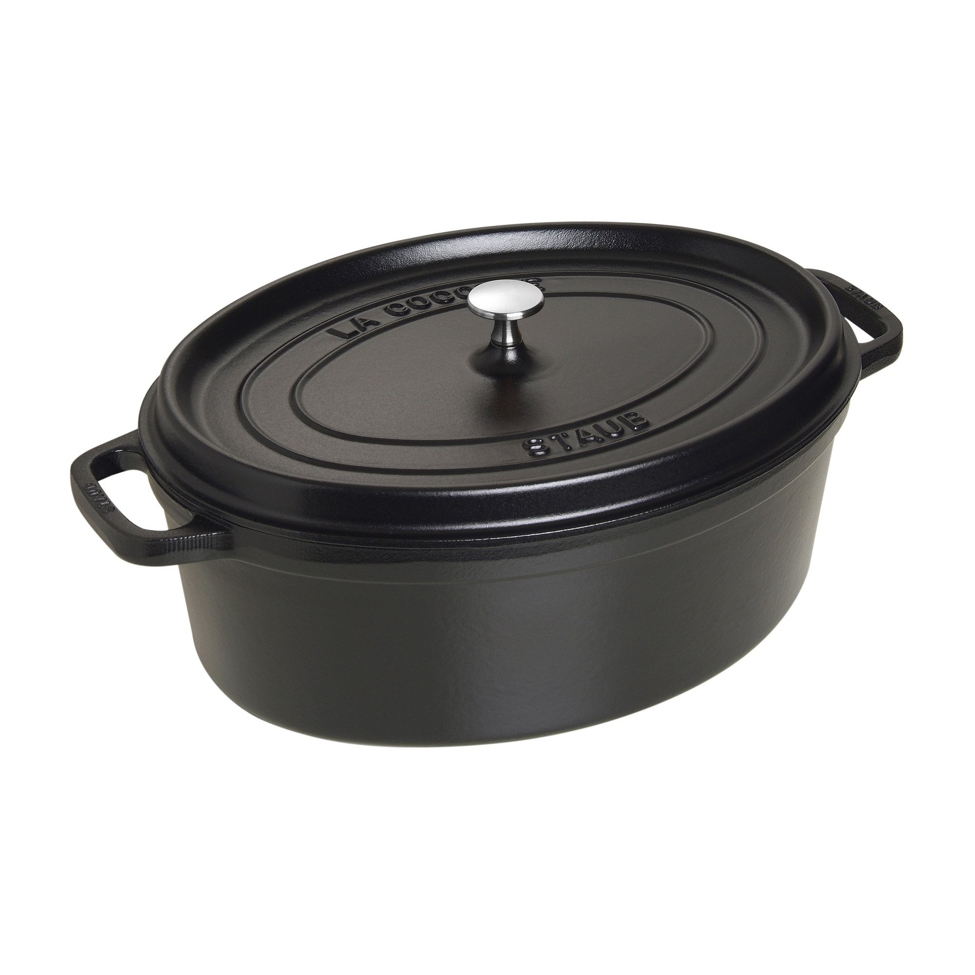 STAUB Cast Iron Oval Cocotte, 8.5-quart, Black Matte