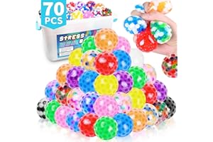 VIROUCAL 70Pcs Stress Balls-Squishy Stress Balls Bulk-Treasure Box Toys-Fidgets Prizes Bulk-Sensory Balls-Stress Balls for Adults -Classroom Prize-Goodie Bag Stuffers, Sensory Toys for Autistic Autism ADHD