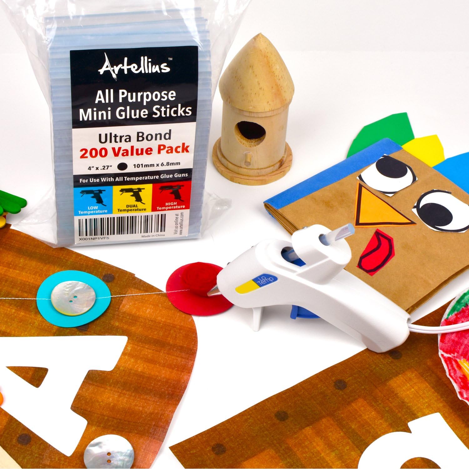 Mini Hot Glue Gun Sticks (Huge Bulk Pack of 200) 4" and 0.27 Diameter - Compatible with Most Glue Guns: Industrial & Scientific