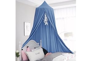 HGGTJJ Extra Large Kids Bed Canopy for Girls Boys Bedroom Decor,Crib Canopy Nursery Canopy Hanging Canopy Blocking Light Canopy Reading Nook Canopy (Airy Blue)