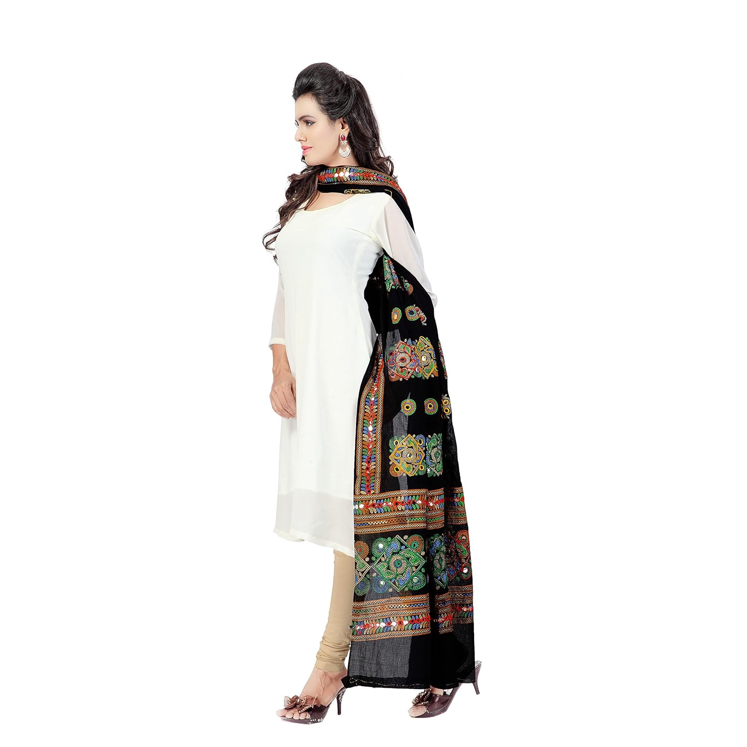 banjara women's kutch work cotton dupatta chakachak