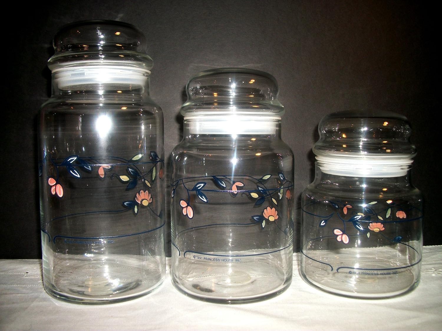 Princess House Heritage Blossom Canister Set of 3 Amazon.ca Home