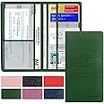 Valardoh Premium Car Registration and Insurance Card Holder, Car Document Holder for Cards, Driver License & other Essential Documents (Dark Green)