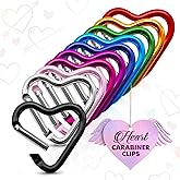 Heart Carabiner Clip or Heavy Duty Bungee Cords with Carabiner Hooks for Keys, Outdoor Gear, Camping and Everyday Use