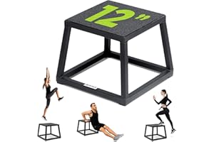Rage Fitness Steel Plyo Box 12-18-24 Inch High Anti-Slip Pre-Assembled Plyometric Jump Box for Home Gym Conditioning and Strength Training (Sold Individually) Plyometric Platform Step