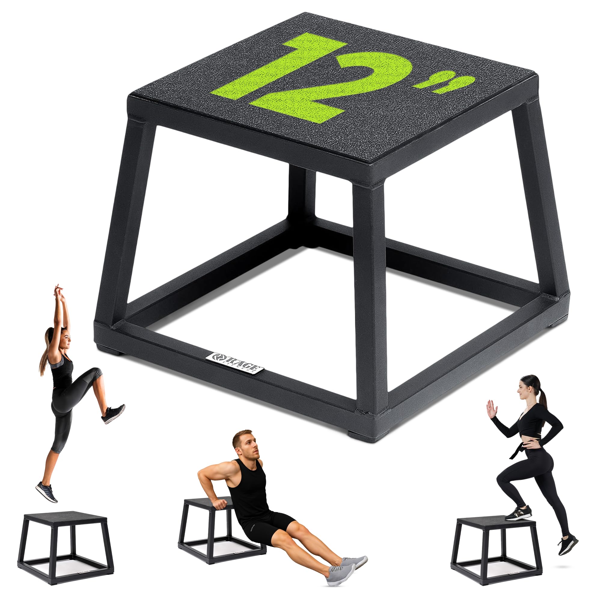Rage Fitness 12 Inch Steel Plyo Box, black (CF-PB012/S) Image