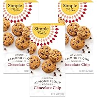 Simple Mills Almond Flour Chocolate Chip Cookies, Gluten Free and Delicious Crunchy Cookies, Organic Coconut Oil, Good…
