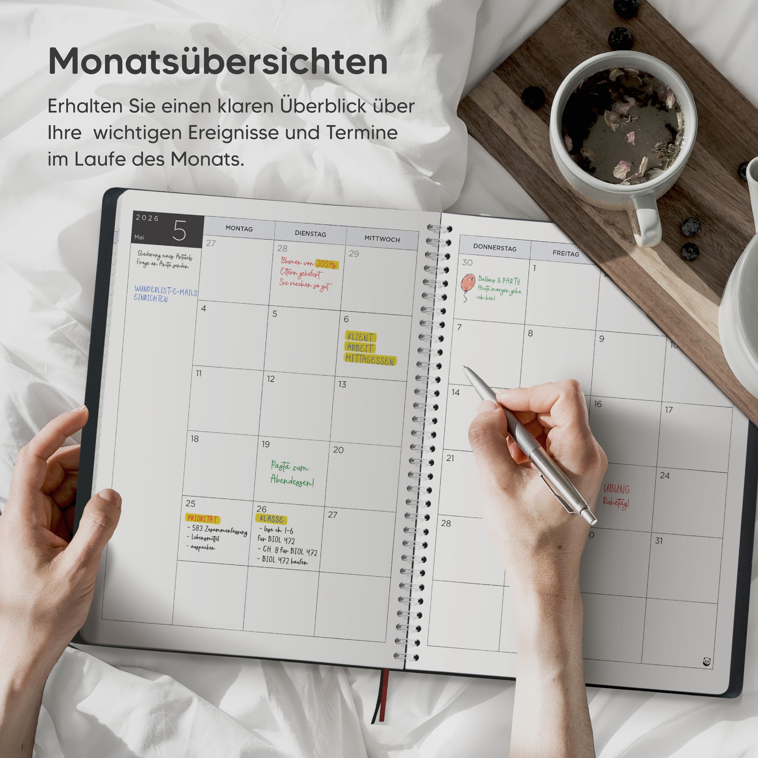 Terminplaner 2026 A4 von Smart Panda – Wochenplaner A4, Kalender 2026 – Softcover Tagebuch, 30 Minuten-Intervalle – Terminkalender, Planer 2026 – auf Deutsch 4