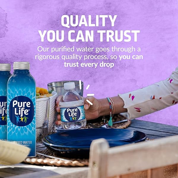 PURE LIFE PURIFIED BOTTLED WATER, SINGLE BOTTLE – STILL BOTTLED DRINKING WATER ENHANCED WITH MINERALS FOR A CRISP TASTE, ALUMINUM BOTTLES – 20 FL OZ