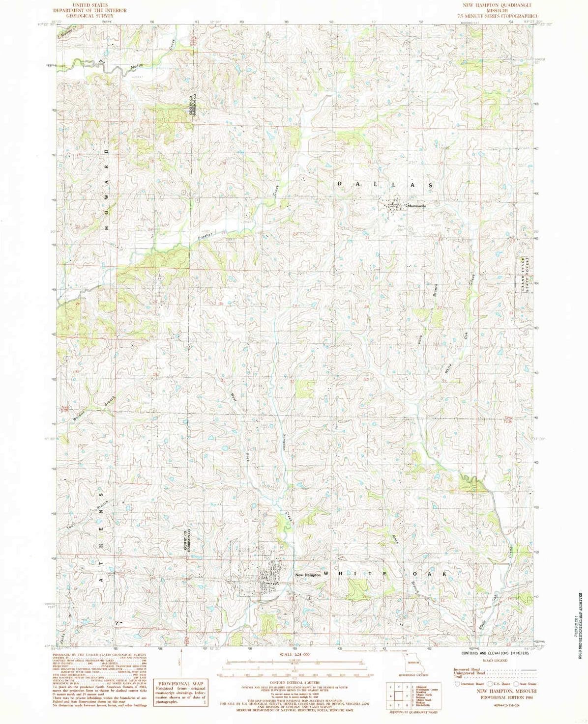 YellowMaps New Hampton MO topo map, 124000 Scale, 7.5 X 7