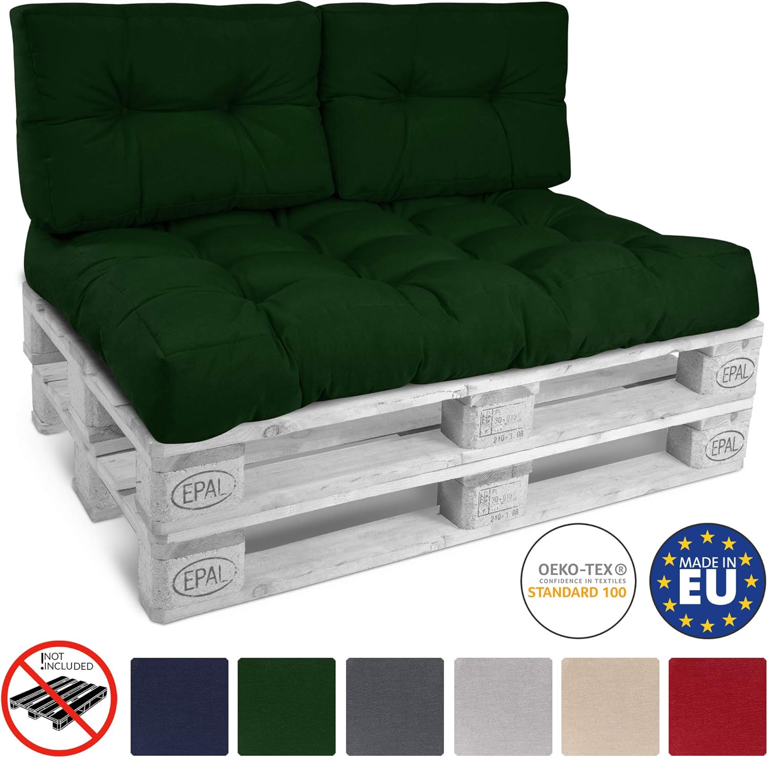 Set 2 Cuscini Per Dondolo Da Giardino 180x50 Cm | Lavabile, Resistente Ai Raggi UV | Tessuto Poliestere, Imbottitura In Schiuma - Foto 3