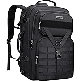 WITZMAN Carry On Travel Backpack for Men Large Convertible 45L Fit 17 Inch Laptop Backpack 3 in 1 Bag for Airline Approved(B688 Black)