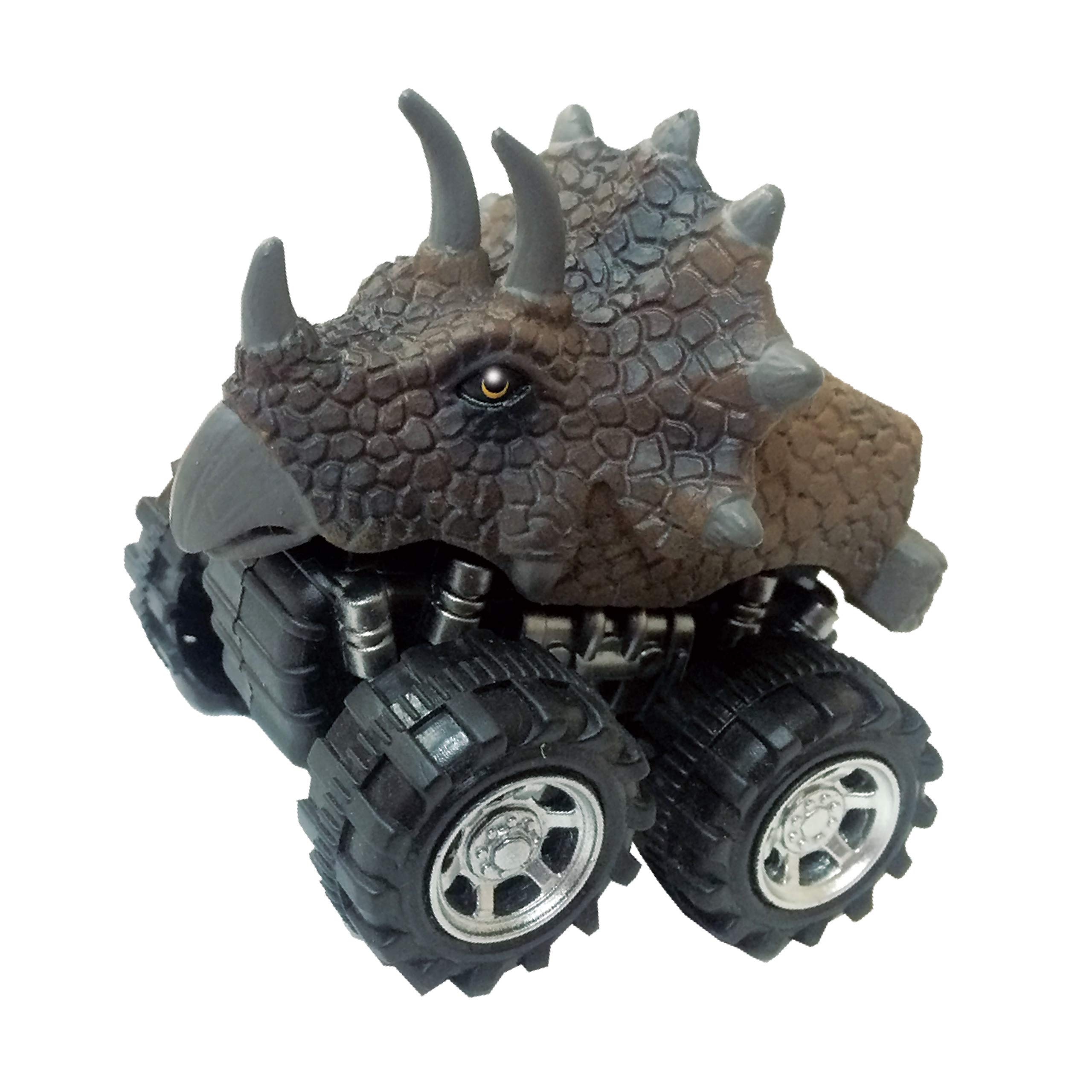 Wild Zoomies - Dinosaur Triceratops from Deluxebase. Friction powered toy monster trucks with cool animal riders, great dinosaur toys for boys and girls